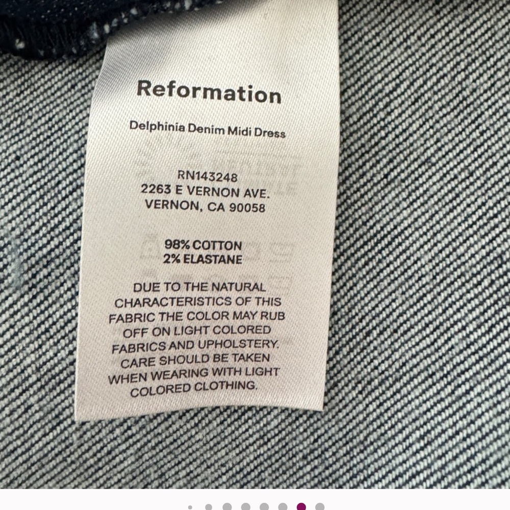 Reformation size 8 denim Midi Dress - Picture 4 of 7